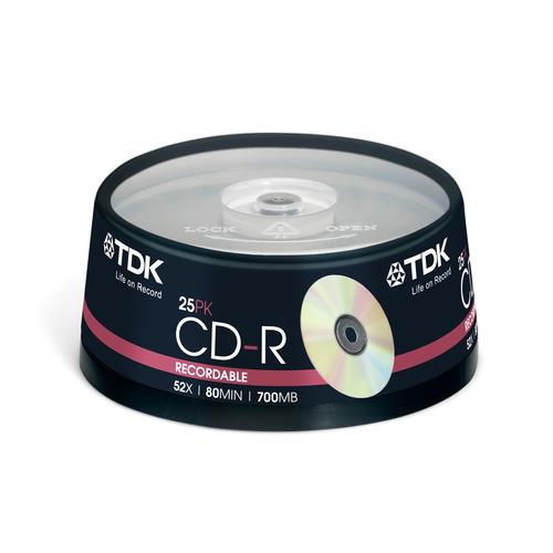 TDK CD-R 700 MB 52x confezione da 25 pezzi TDK
